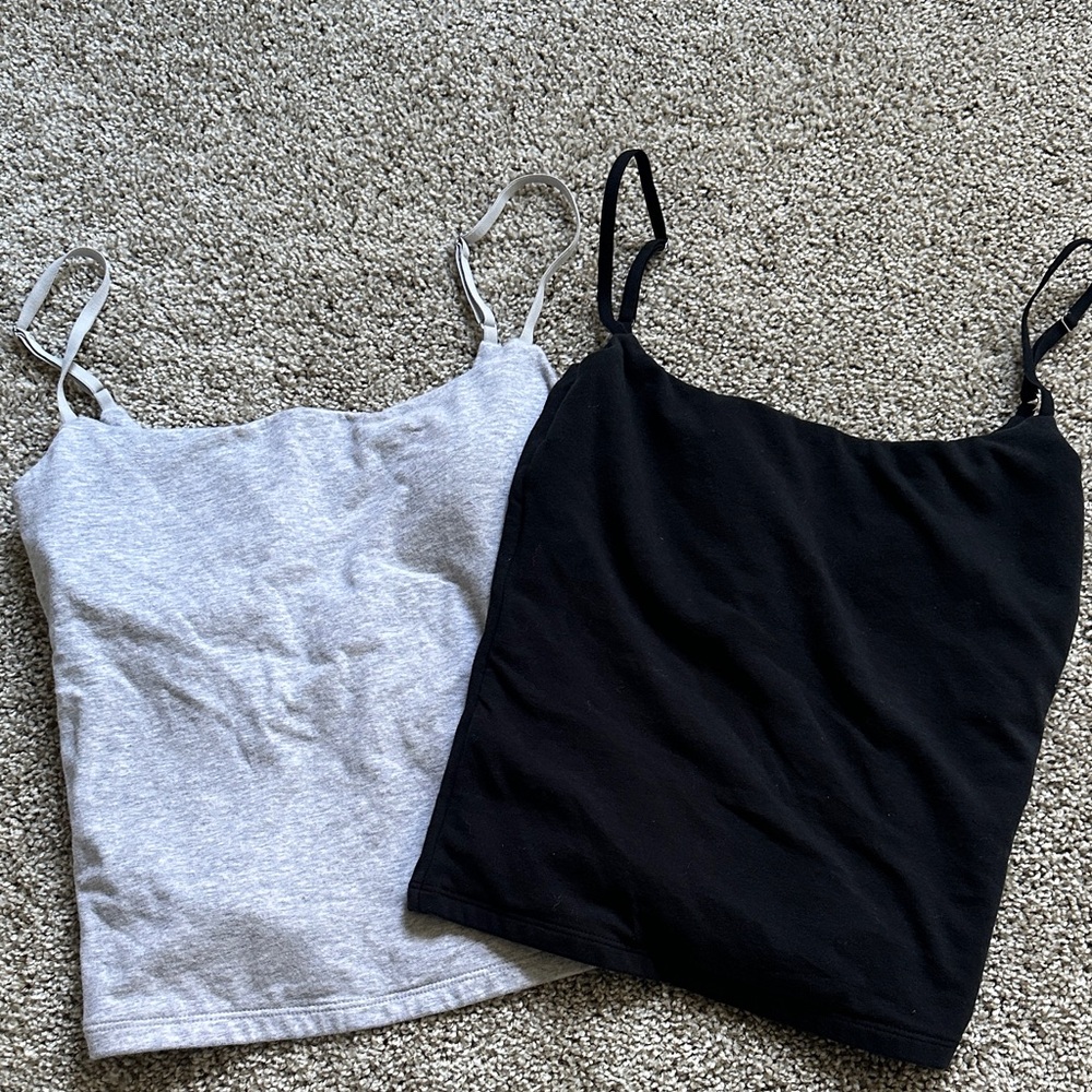Abercrombie & Fitch Black & Light Gray Spaghetti Strap Camisoles (2-Pack)